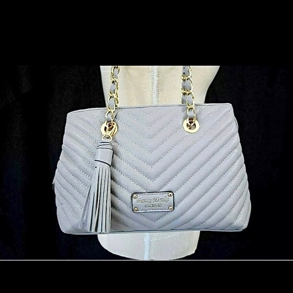 NEW WITH TAG DARCY MARKS LONDON SHOULDER BAG GREY Elegant, NWT - Picture 1 of 11